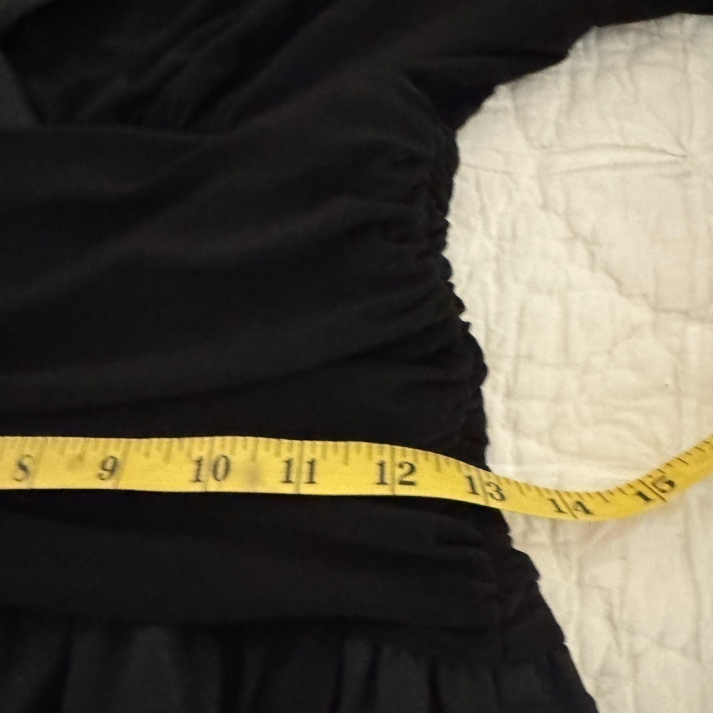 Eliza J Dress Black 3/4 Sleeve Stretch Flattering Waist Retro 50's Dress Size 8 - Picture 13 of 16
